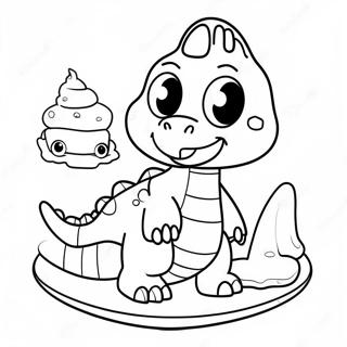 Page De Coloriage De Gateau De Dinosaure Mignon 130329-63322
