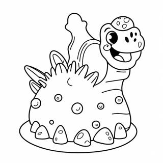 Page De Coloriage De Gateau De Dinosaure Mignon 130329-63324