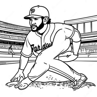 Page De Coloriage De Fernando Tatis Jr Glissant Vers La Base 130947-63797