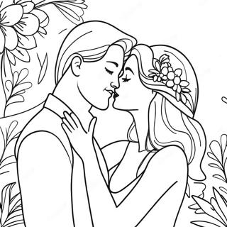 Page De Coloriage Baiser Romantique De Couple 131102 63917