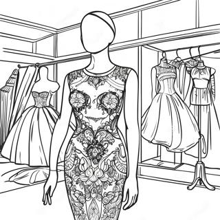 Page De Coloriage Mannequin De Mode 131153-63949