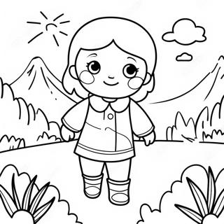 Page A Colorier De Grande Soeur Aventuriere Explorant La Nature 131307 64076