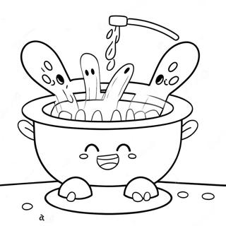 Page De Coloriage De Personnages Mignons Se Lavant Les Mains 131616 64313