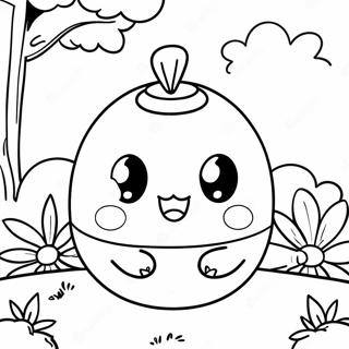 Page De Coloriage Du Tamagotchi Dans Un Jardin 131644 64343