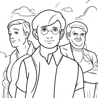 Page De Coloriage De James Avec Des Amis 131669-64358
