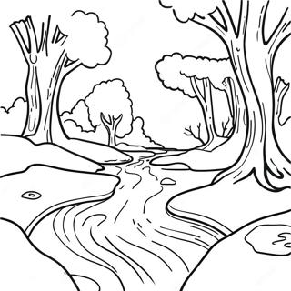 Page De Coloriage De Riviere Avec Des Arbres 131798 64459
