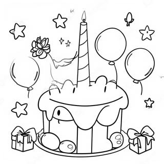 Page De Coloriage Coloree De La Celebration Joyeuse Du 6eme Anniversaire 131925-64551