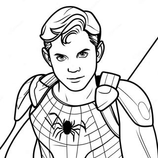Page De Coloriage Tom Holland En Action 132079-64676