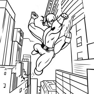 Page De Coloriage De Daredevil Se Balancant A Travers La Ville 132204-64771