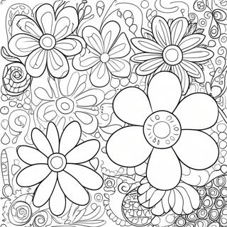 Page De Coloriage Coloree De Flower Power Des Annees 60 132230-64789