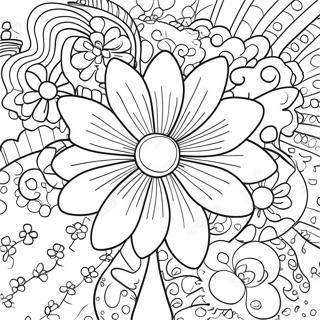 Page De Coloriage Coloree De Flower Power Des Annees 60 132230-64790