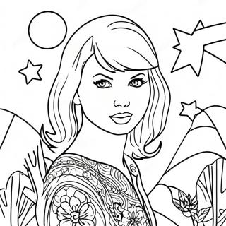 Page De Coloriage De Taylor Swift Dans Nuit Etoilee 132256-64812