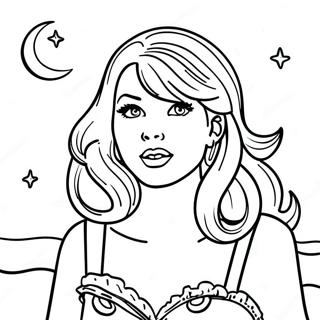 Page De Coloriage De Taylor Swift Chantant Au Clair De Lune 132258-64817