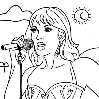 Page De Coloriage De Taylor Swift Chantant Au Clair De Lune 132258-64818