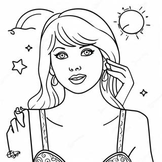 Page De Coloriage De Taylor Swift Chantant Au Clair De Lune 132258-64819