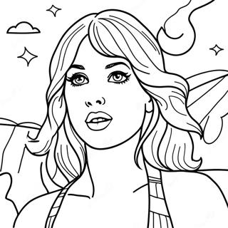 Page De Coloriage De Taylor Swift Chantant Au Clair De Lune 132258-64820