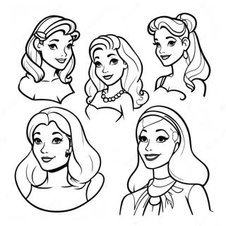 Page De Coloriage De Princesses Disney Hipster Vintage 132282-64830