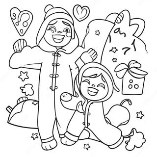 Page De Coloriage De Fete En Pyjama Confortable 132334-64871