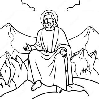 Page De Coloriage De Jesus Enseignant Sur La Montagne 132462-64969