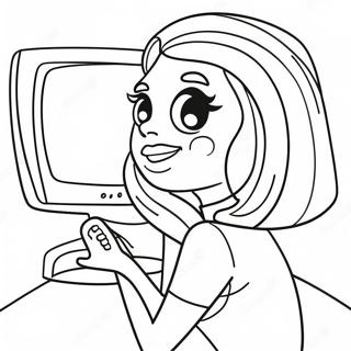 Femme De La Télévision Pages à colorier