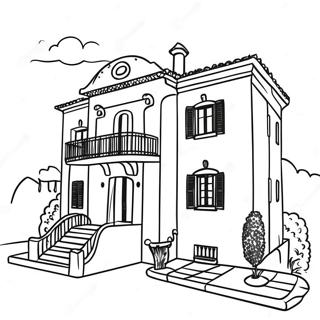 Page De Coloriage De Villa Italienne Coloree 132619 65102