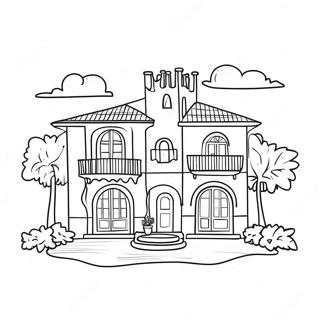 Page De Coloriage De Villa Italienne Coloree 132619 65103