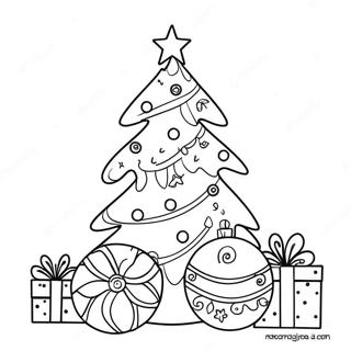 Page De Coloriage Fantaisiste De Sapin De Noel 132797-65230