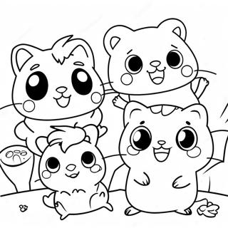 Page De Coloriage De Jolis Hamtaro Avec Des Amis 133002-65390