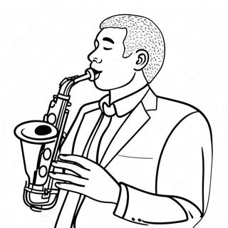 Page De Coloriage Musicien De Jazz Jouant Du Saxophone 133031-65422