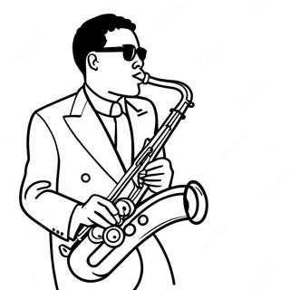 Page De Coloriage Musicien De Jazz Jouant Du Saxophone 133031-65424