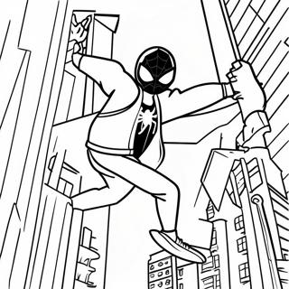 Miles Morales Se Balancant A Travers La Ville Page De Coloriage 133853 66047