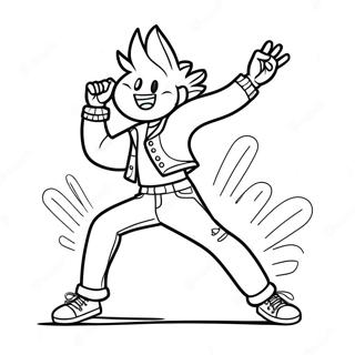 Page De Coloriage De Rockstar Energique Dansant 133908-66097
