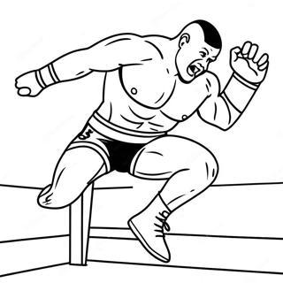 Page De Coloriage Dun Lutteur De La Wwe Sautant Sur Un Adversaire 134035-66185