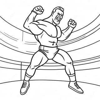 Page De Coloriage Dun Lutteur De La Wwe Sautant Sur Un Adversaire 134035-66186