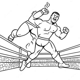 Page De Coloriage Dun Lutteur De La Wwe Sautant Sur Un Adversaire 134035-66187