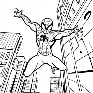 Spider Man Balancant A Travers La Ville Page De Coloriage 134086-66225