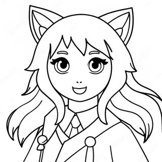 Page A Colorier De Fille Loup Anime 134237-66343