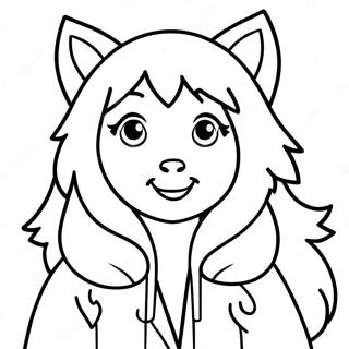 Page A Colorier De Fille Loup Anime Mignonne 134238-66345