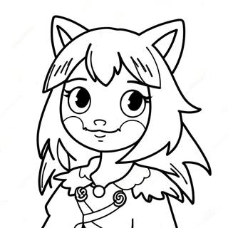 Page A Colorier De Fille Loup Anime Mysterieuse 134241 66357