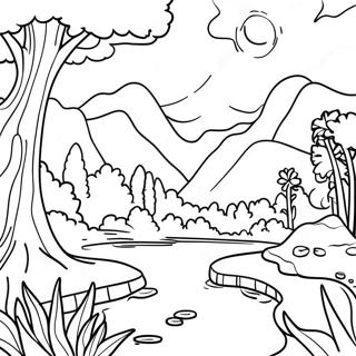 Page De Coloriage De Paysage Mysterieux De Garten Of Ban Ban 4 134317-66418