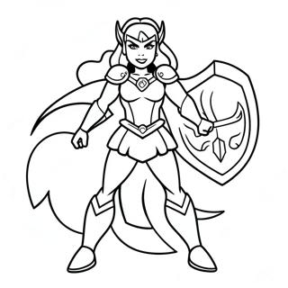 Page De Coloriage De She Ra En Armure De Bataille 134596-66625