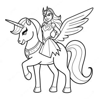 Page De Coloriage De She Ra Avec Un Unicorn 134597-66630
