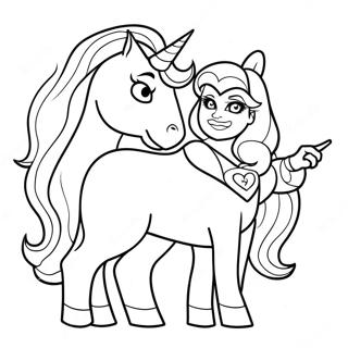 Page De Coloriage De She Ra Avec Un Unicorn 134597-66632