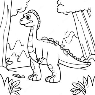 Page De Coloriage De Therizinosaurus Dans Une Foret 134625 66657