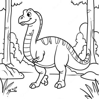 Page De Coloriage De Therizinosaurus Dans Une Foret 134625 66658