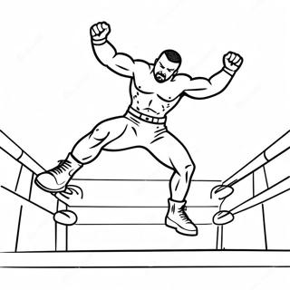 Page De Coloriage Dun Lutteur De La Wwe Sautant Sur Un Adversaire 134700-66705