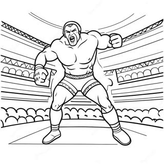 Page De Coloriage Dun Lutteur De La Wwe Sautant Sur Un Adversaire 134700-66706