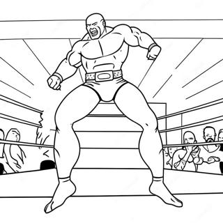 Page De Coloriage Dun Lutteur De La Wwe Sautant Sur Un Adversaire 134700 66708