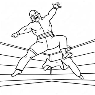 Page De Coloriage Dun Lutteur Wwe Excitant Sautant Sur Un Adversaire 134982-66925