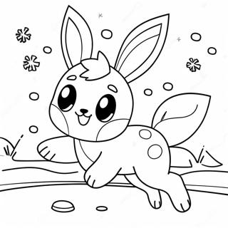 Page De Coloriage De Glaceon Joueur Chassant Des Flocons De Neige 135035 66975